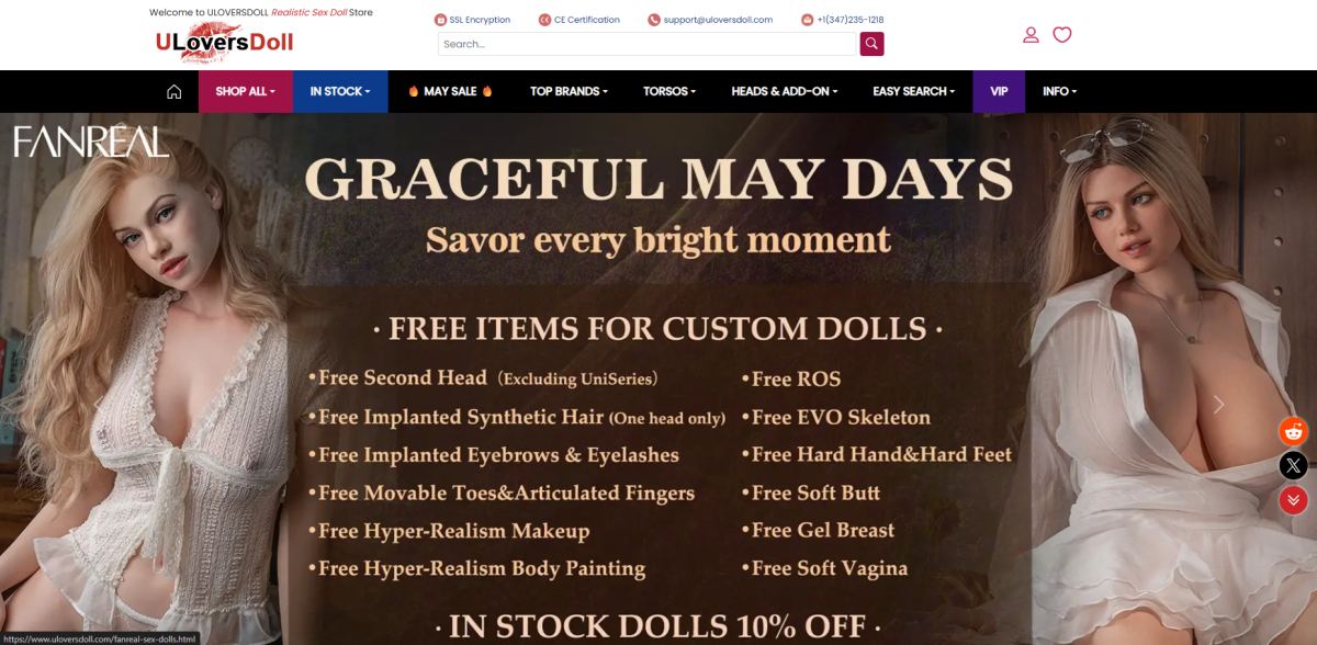 Uloversdoll homepage (uloversdoll.com) - independent vendor review and score