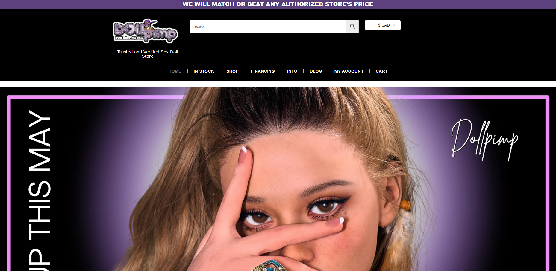 Doll Pimp homepage (dollpimp.com) - independent vendor review and score