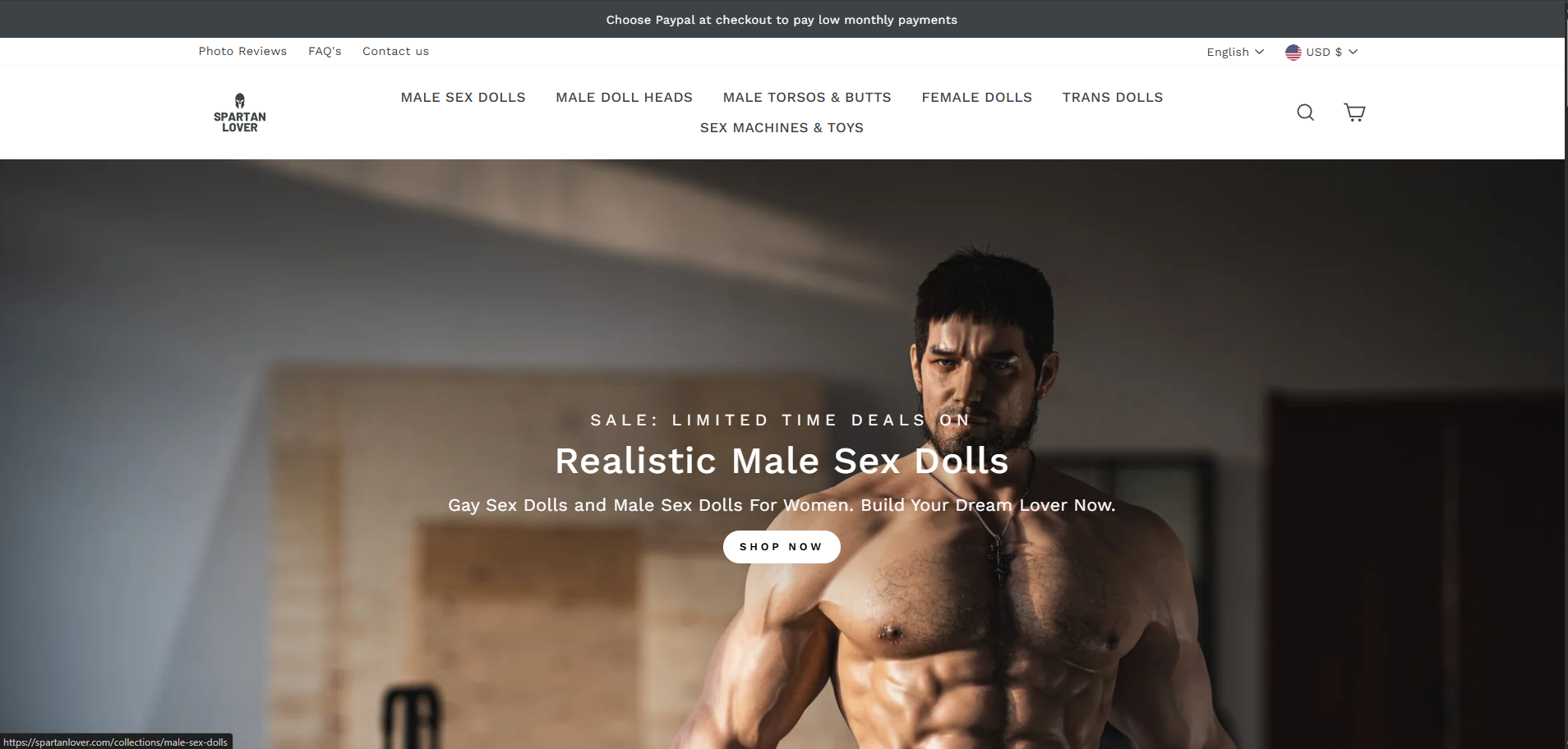 Spartan Lover homepage (spartanlover.com) - independent vendor review and score