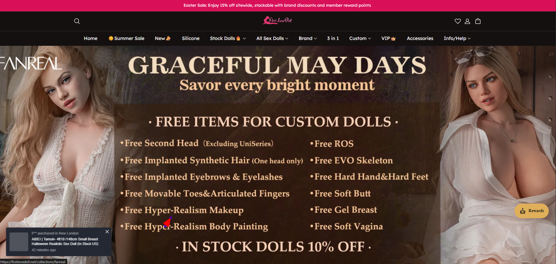 Firstlovedoll homepage (firstlovedoll.net) - independent vendor review and score