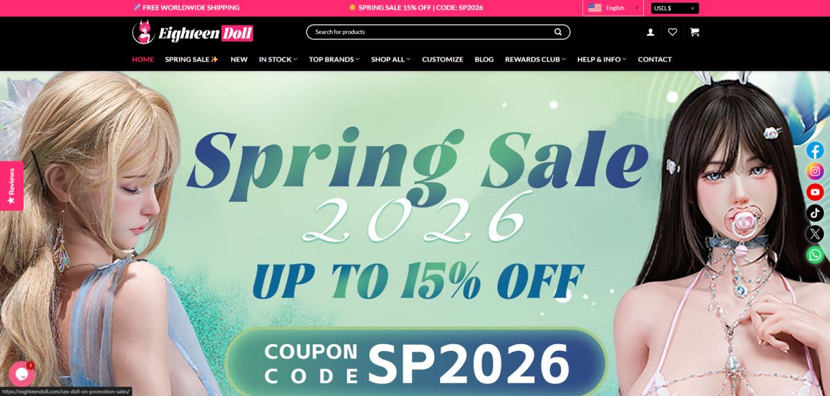 Eighteen Doll homepage (eighteendoll.com) - independent vendor review and score