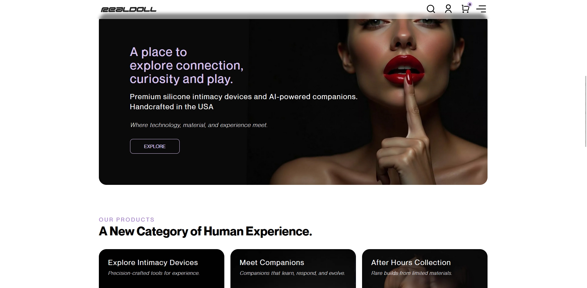 Real Doll homepage (realdoll.com) - independent vendor review and score