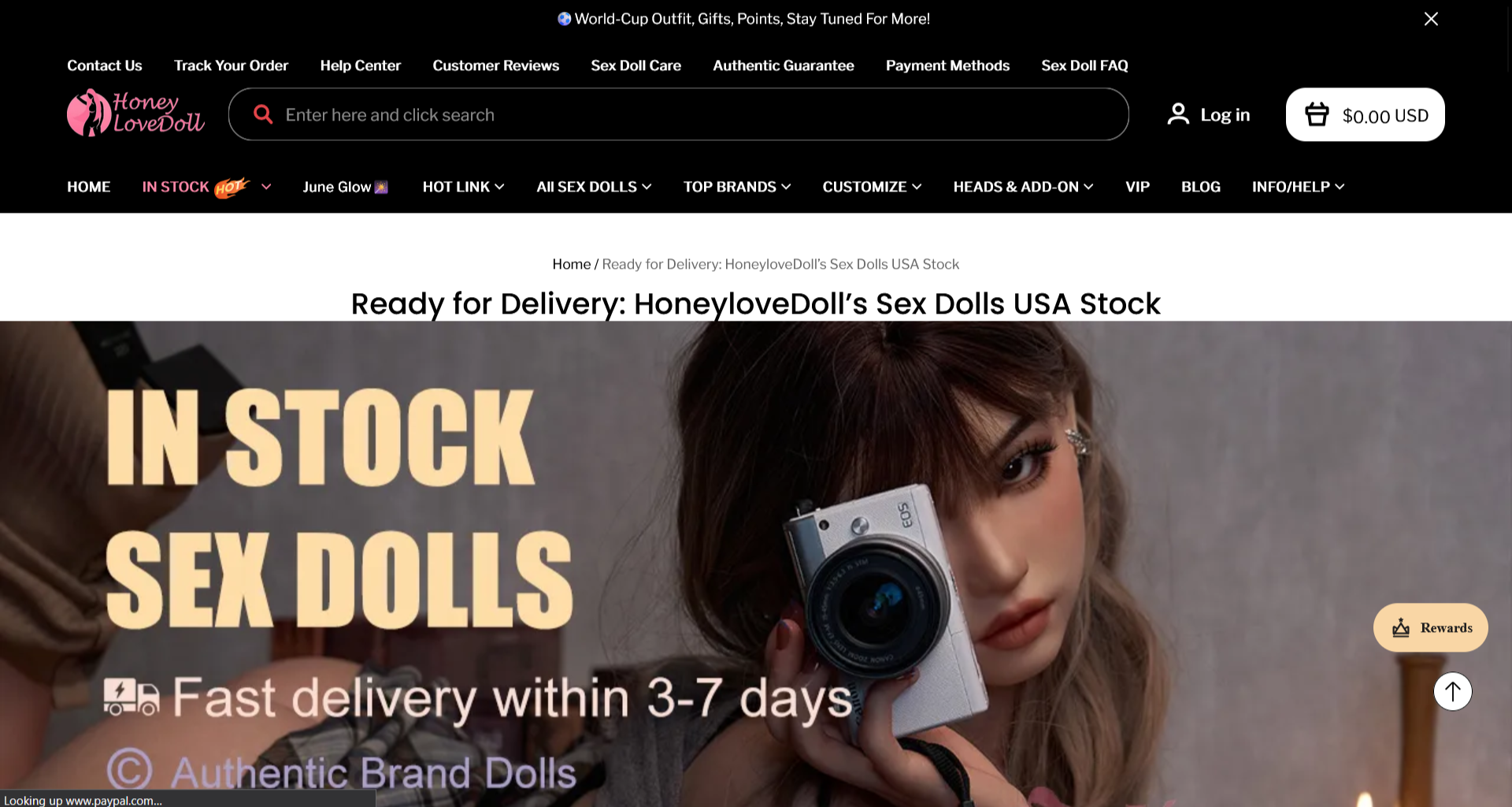 Honey Love Doll homepage (honeylovedoll.com) - independent vendor review and score