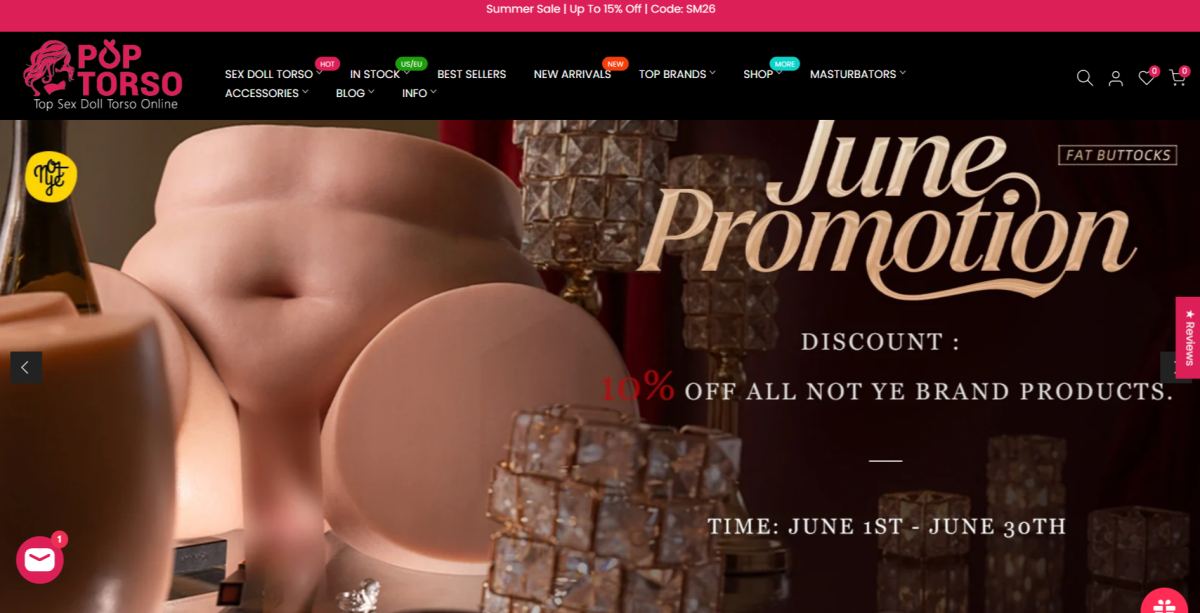 Pop Torso homepage (poptorso.com) - independent vendor review and score