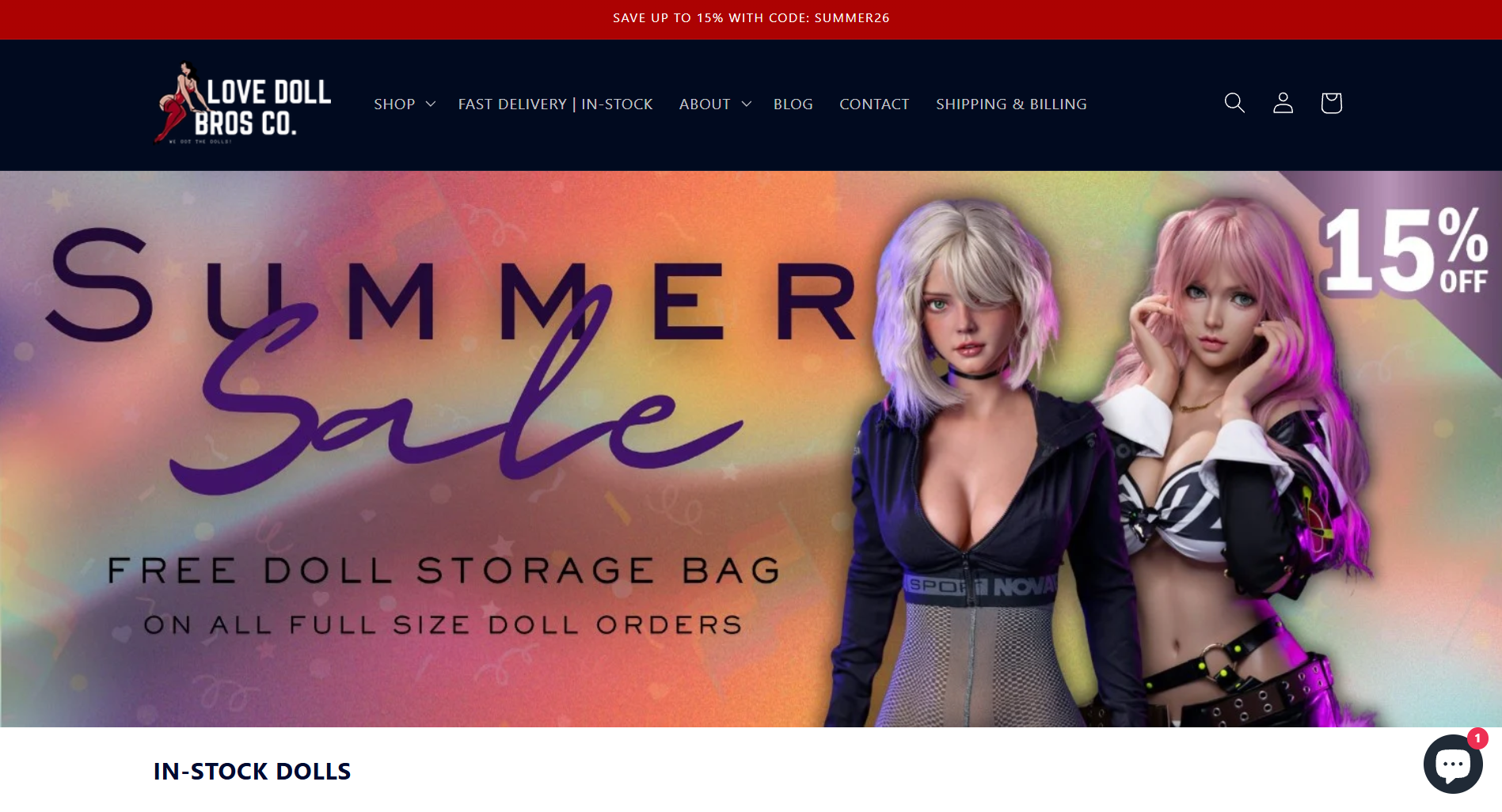 Love Doll Bros homepage (lovedollbros.com) - independent vendor review and score