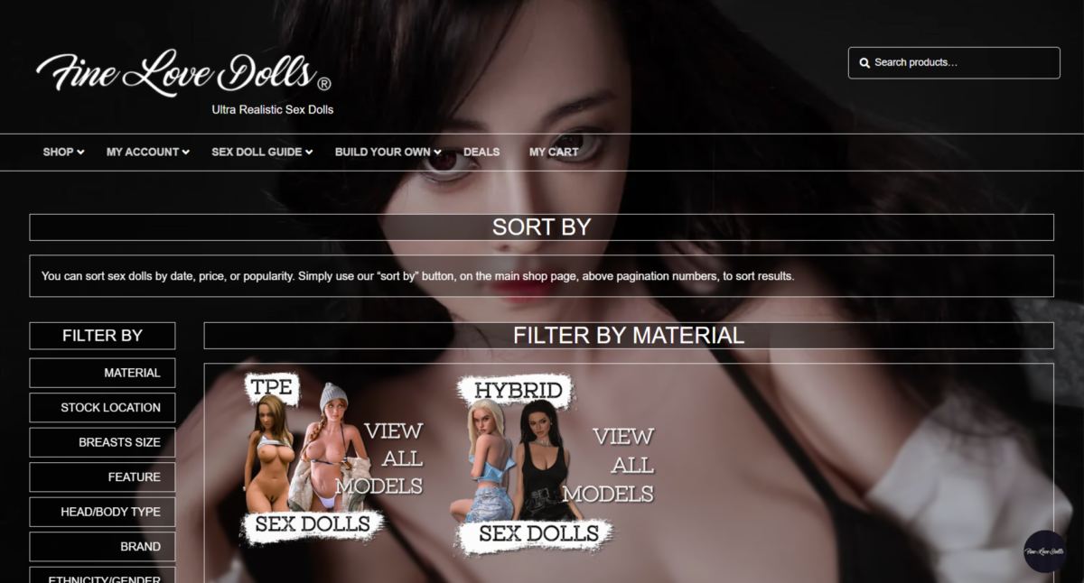Fine Love Dolls homepage (finelovedolls.com) - independent vendor review and score