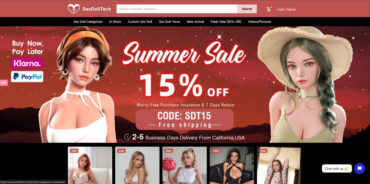 Sex Doll Tech homepage (sexdolltech.com) - independent vendor review and score