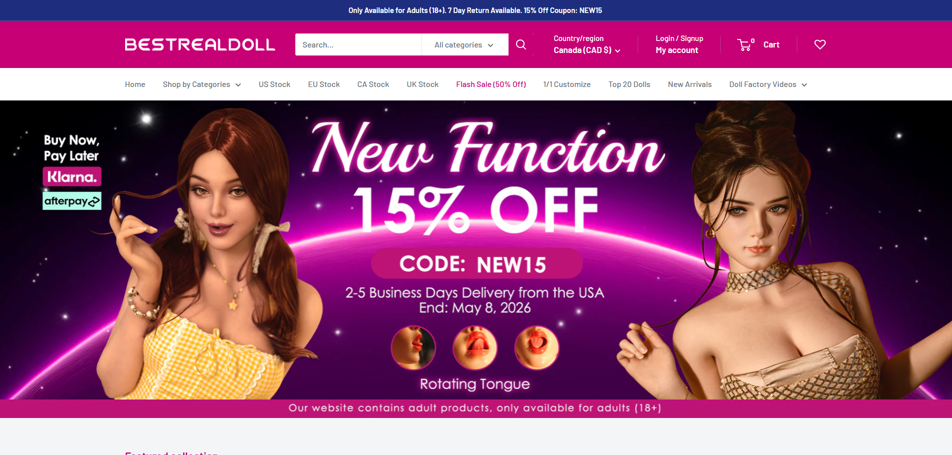 BestRealDoll homepage (bestrealdoll.com) - independent vendor review and score