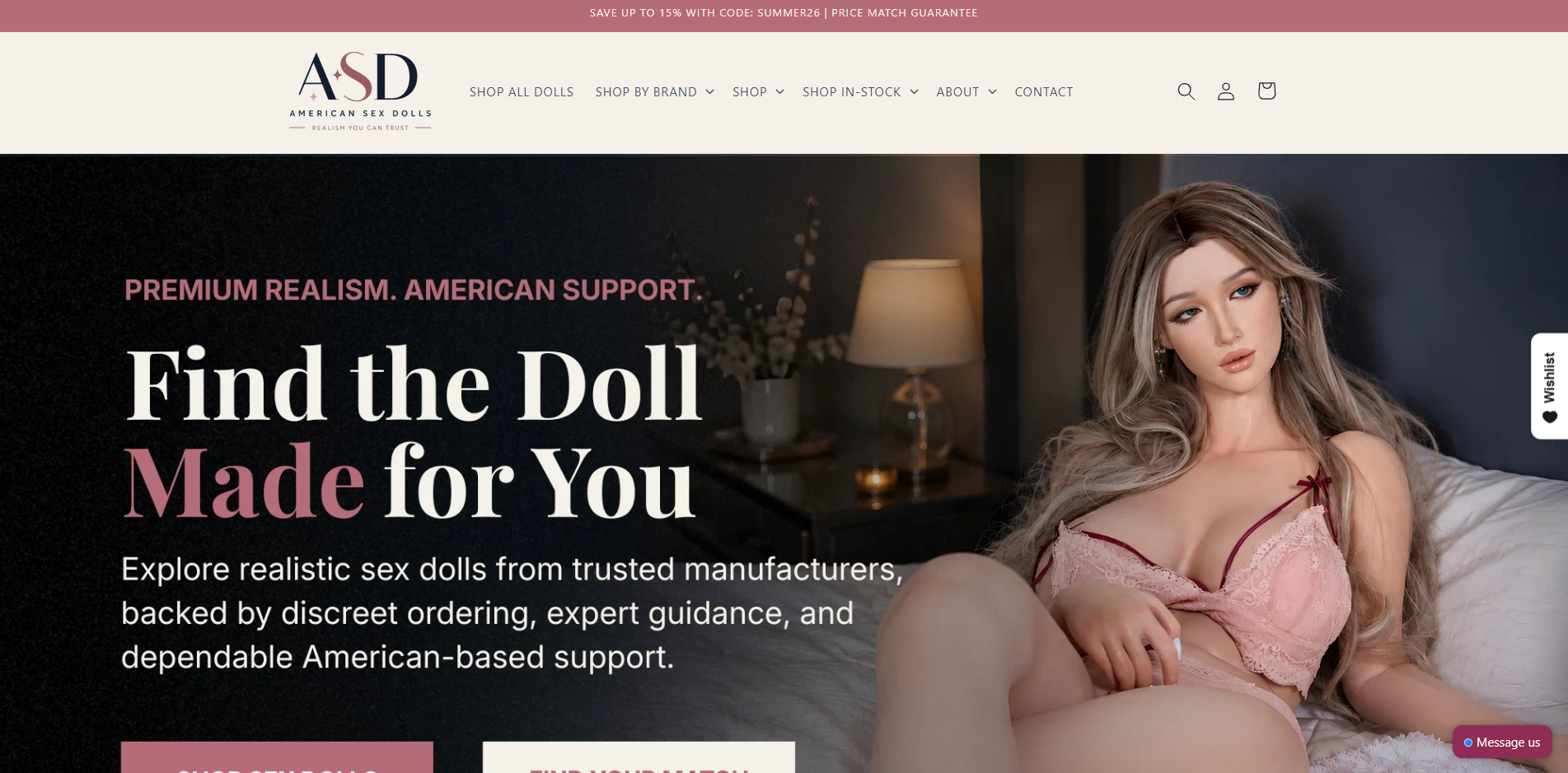 American Sexdolls homepage (americansexdolls.com) - independent vendor review and score
