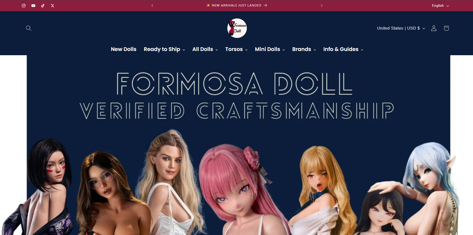 Formosa Doll homepage (formosadoll.com) - independent vendor review and score