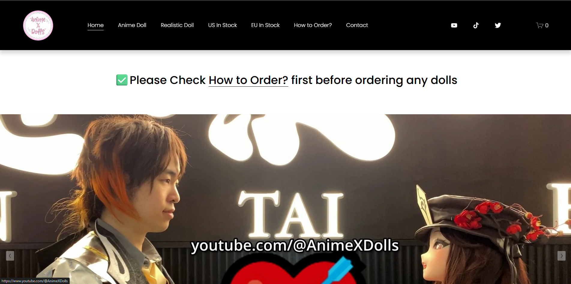 Anime Sex Dolls homepage (animexdolls.com) - independent vendor review and score