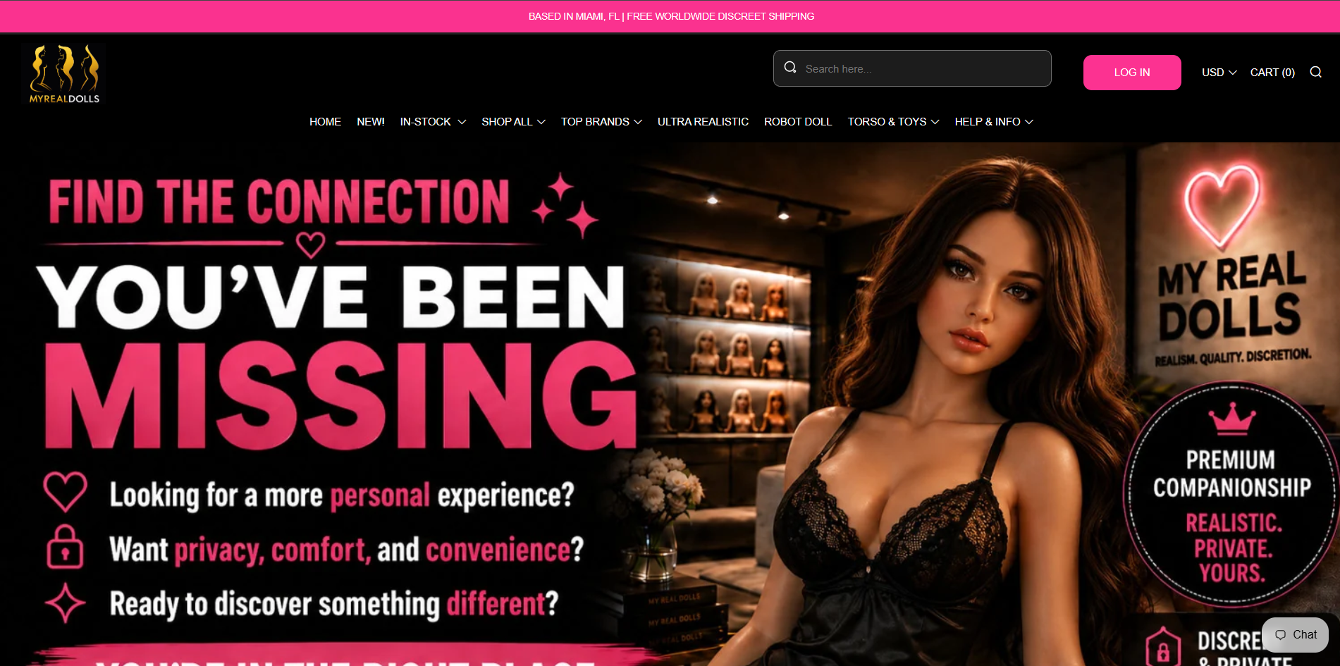 My Real Doll homepage (myrealdolls.com) - independent vendor review and score