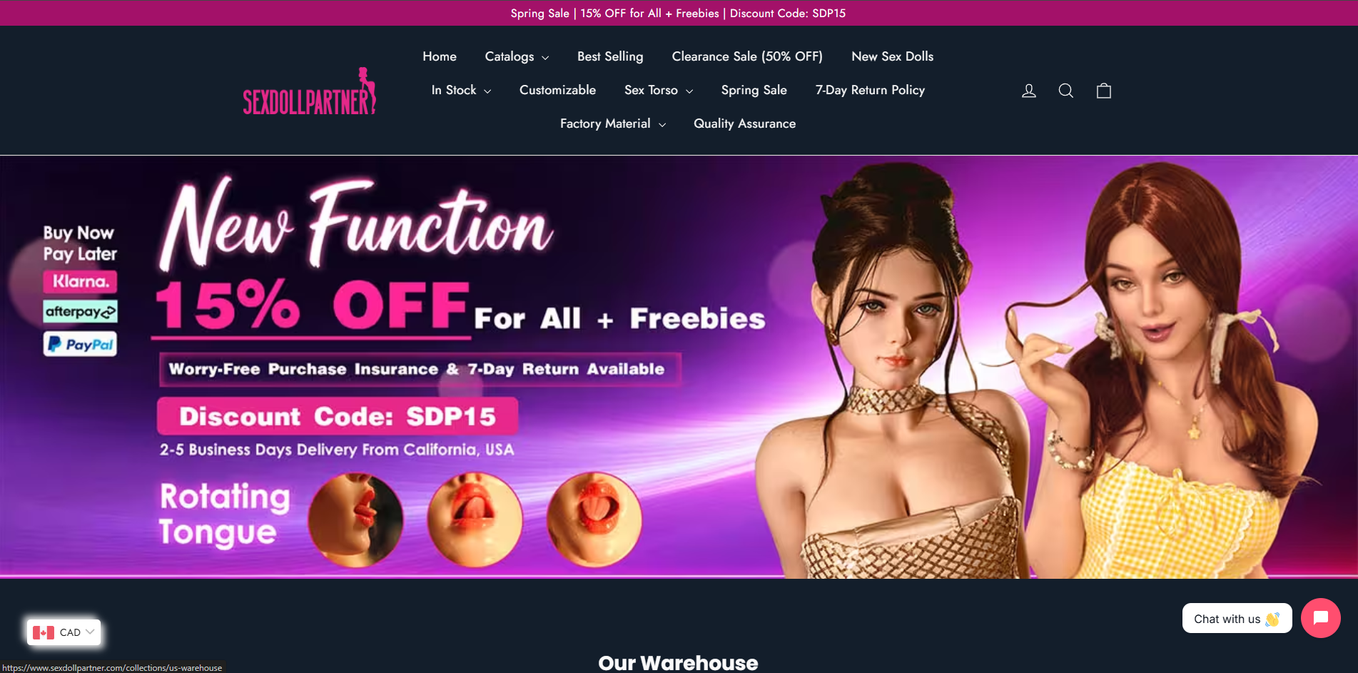 Sex Doll Partner homepage (sexdollpartner.com) - independent vendor review and score